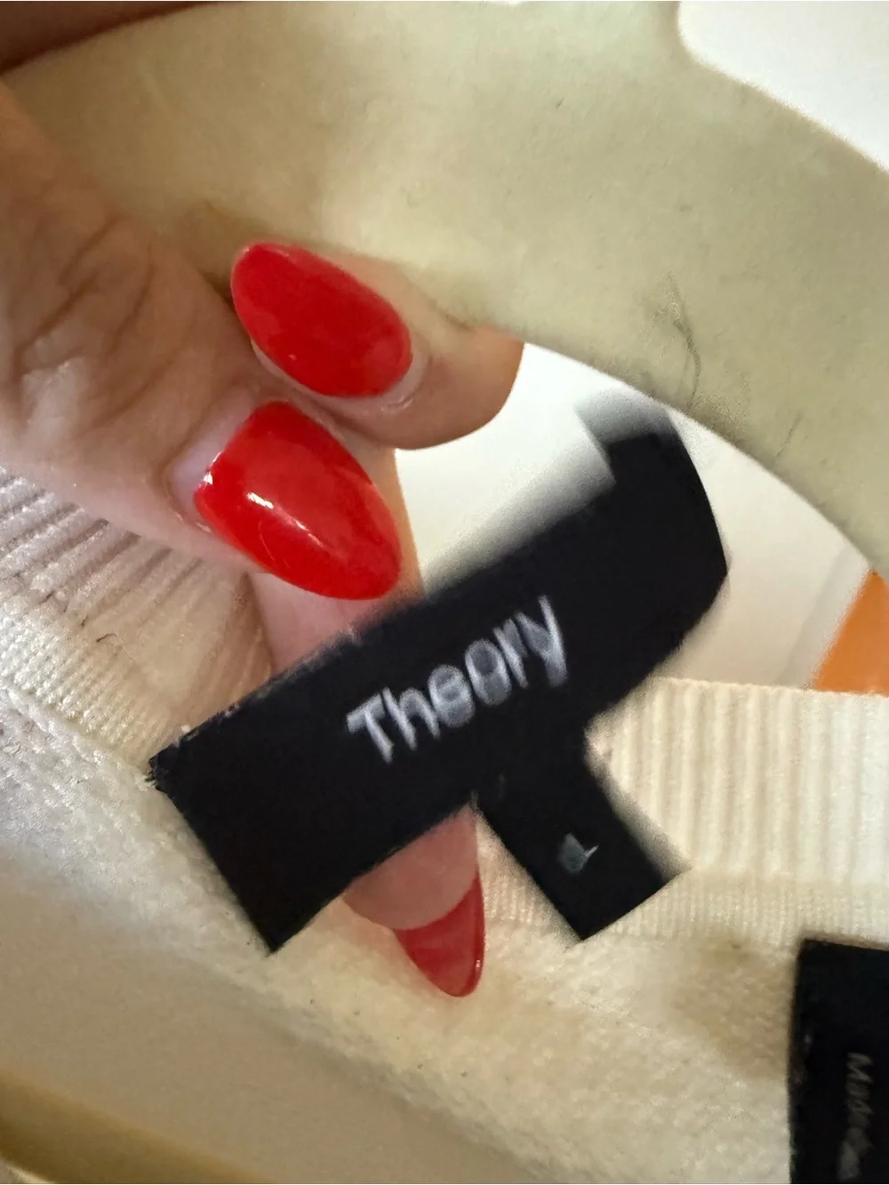 Theory Cream Textured Long-Sleeve Crewneck Sweater
